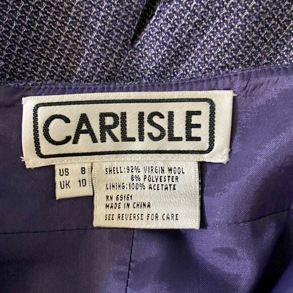 Carlisle Wool Skirt Purple with Back Pleats Size 8 - Picture 6 of 9